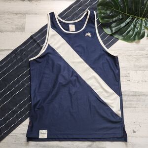 Tracksmith Van Cortlandt Mesh Singlet Tank Top Navy Ivory Size Medium